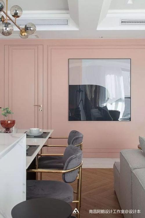 网红主卧室墙面脏粉色,网红主卧的温馨与时尚碰撞